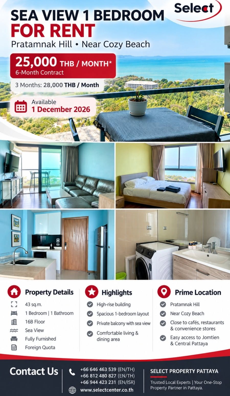 Condo · 1 bed · 43 m² · Pratumnak
